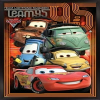 Disney Pixar Cars - Плакат за стена на пит екипаж с бутални щифтове, 14.725 22.375