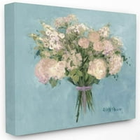 Ступел индустрии роза букет цвете синьо розово живопис платно стена изкуство от Джейдей графика