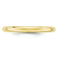 Първично злато карат жълто злато, гравируемо половин кръгла лента размер 11,5