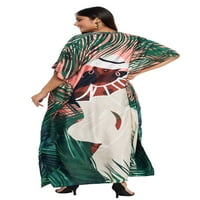 Цигански Блу праскова племенни Плюс размер полиестер Дълги кафтан рокли за жени