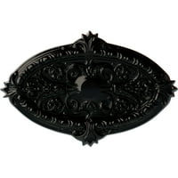 Ekena Millwork 3 8 W 1 4 H 3 4 P Marcella таван медальон, ръчно рисуван черна перла