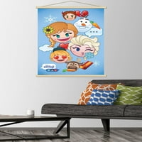 Disney Emoji - замразен стенен плакат с дървена магнитна рамка, 22.375 34