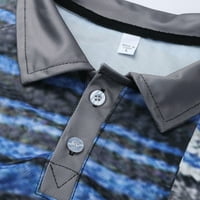 Поло ризи за мъже есен и зима тънък бутон блуза печат топ ревера голям размер Многоцветен печатни дълъг ръкав риза