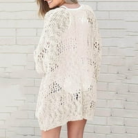 Ediodpoh жени Небрежно стърчащ стърк отпредната мода мода Разхлабена елегантна топла огромна нова плетана пуловер жилетки за жени бели xxl