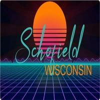 Schofield Wisconsin Vinyl Decal Stiker Retro Neon Design