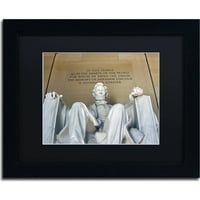 Търговска марка изобразително изкуство Мемориал на Линкълн платно изкуство от котешки очи, черен мат, черна рамка