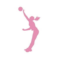 Дамски волейболен стикер Decal Die Cut - самозалепващ винил - устойчив на атмосферни влияния - направен в САЩ - много цветове и размери - момиче Spike Silouette