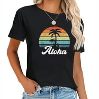 Aloha Hawaii Hawaiian Island Palm Beach Surfboard Стилна тениска - модерен графичен печат тройник