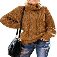 Eytino жени с дълъг ръкав пуловер с дълъг ръкав небрежен хлабав плетен пуловери пуловери върхове върхове