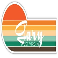 Gary West Virginia Sticker Retro Vintage Sunset City 70S Естетичен дизайн