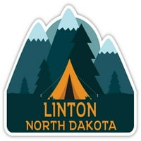 Линтън Северна Дакота Сувенир Винил Стикер Стикер Къмпинг Палатка Дизайн