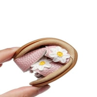 Бебешки момичета против хлъзгащи обувки, флорални апликационни сандали с мека подметка