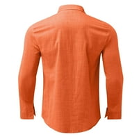 Човек блуза Лятна мода Красив тънък плътно цвят дълъг ръкав ежедневна риза памук отхвърлете яката Мъжки риза единични мъже ризи
