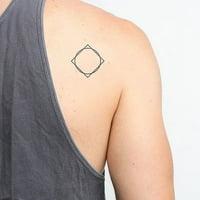 Татуирайте квадрат в кръг временна татуировка-извън Бо